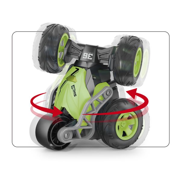 Stunt car 5w assortita - auto acrobazie con 5 ruote e luci - frequenza 2.4ghz - motor & co - MOTOR & CO.