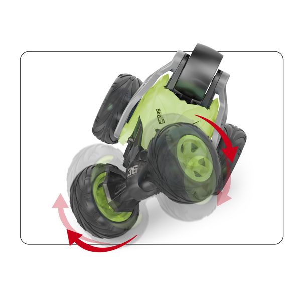 Stunt car 5w assortita - auto acrobazie con 5 ruote e luci - frequenza 2.4ghz - motor & co - MOTOR & CO.