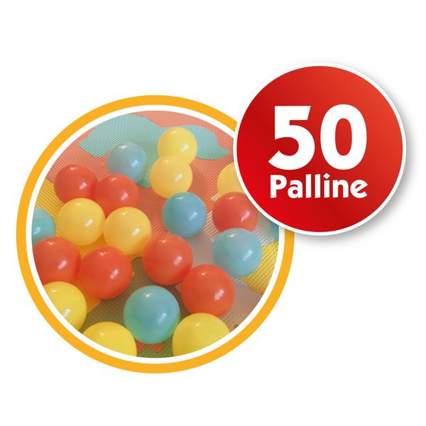 Tappeto puzzle activity con 50 palline, 9 pezzi, doppio utilizzo per area gioco - BABY SMILE, SUPERSTAR