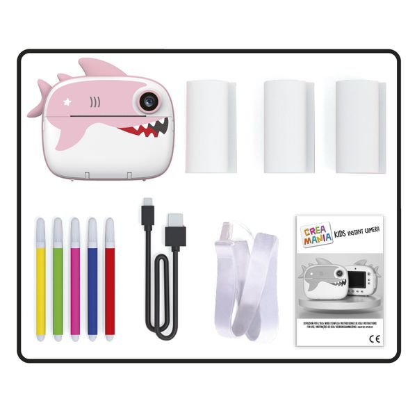 Fotocamera bambini instant kids camera - 6a+ assortita in rosa e blu -  crea mania - CREA MANIA
