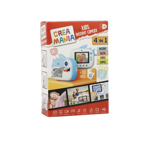 Fotocamera bambini instant kids camera - 6a+ assortita in rosa e blu -  crea mania - CREA MANIA