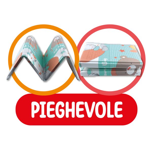 Tappeto pieghevole per bambini in schiuma morbida - area gioco sicura e confortevole   - 150x150 cm - baby smile - BABY SMILE