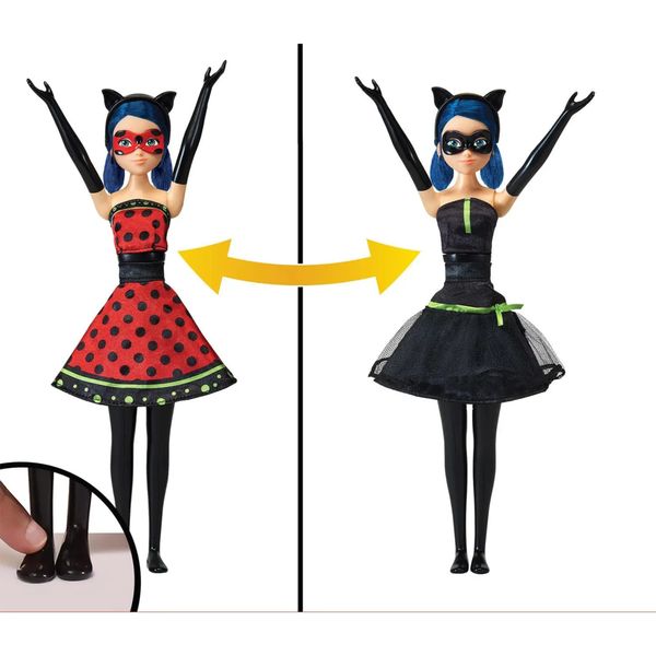 Miraculous bambola ladybug trasformazione 2 in 1 - lady noire e bugnoire - +3 anni - MIRACOLOUS, BANDAI
