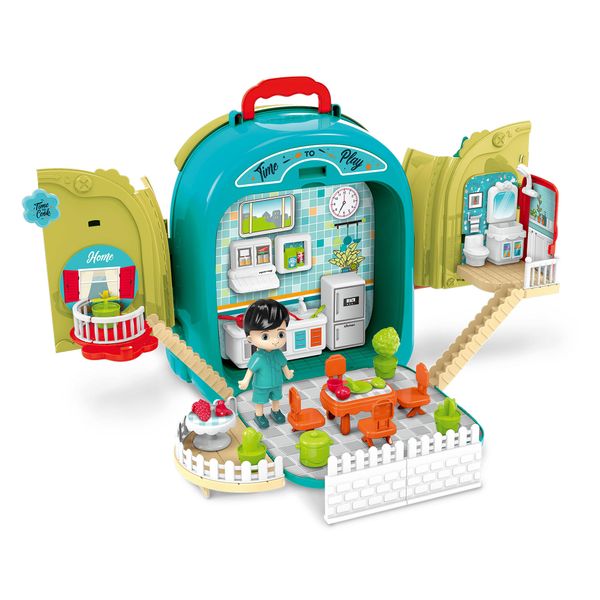 Valigetta playset cucina funny home - doppio playset con cucina e zona pranzo - FUNNY HOME