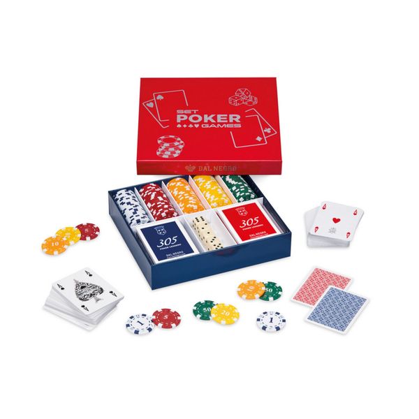Set poker completo dal negro - 125 fiches, 2 mazzi di carte e 5 dadi inclusi - 