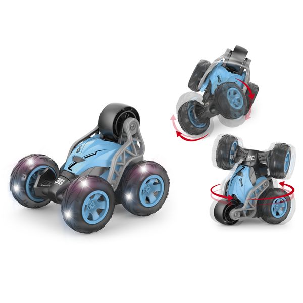 Stunt car 5w assortita - auto acrobazie con 5 ruote e luci - frequenza 2.4ghz - motor & co - MOTOR & CO.