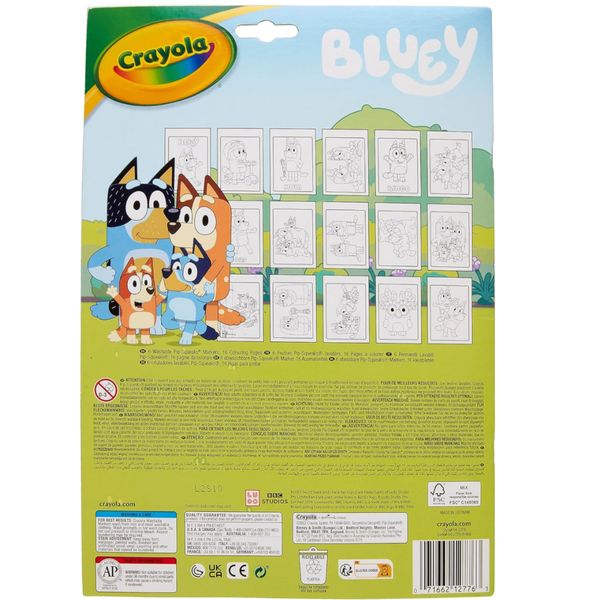 Bluey album colora con i numeri, con 16 pagine e 6 pennarelli lavabili - 3+ - crayola - BLUEY