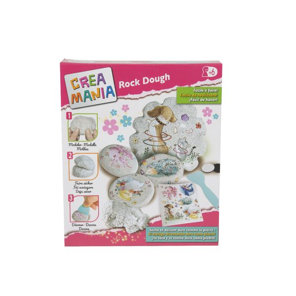 Rock dough - composto modellabile asciugatura veloce - include magneti e stickers - età 3+ - crea mania - CREA MANIA