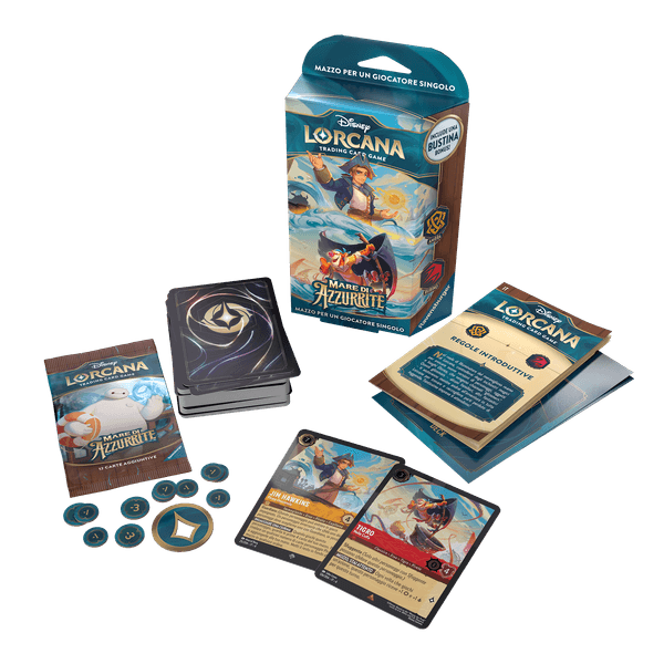 Disney lorcana – mare di azzurrite – mazzo base ambra e rubino – 8+ anni - Lorcana