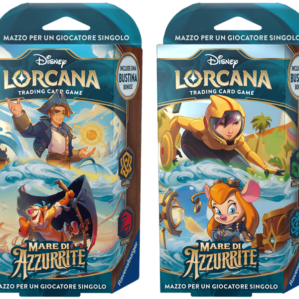 Disney lorcana – mare di azzurrite – mazzo base smeraldo e zaffiro – 8+ anni - Lorcana