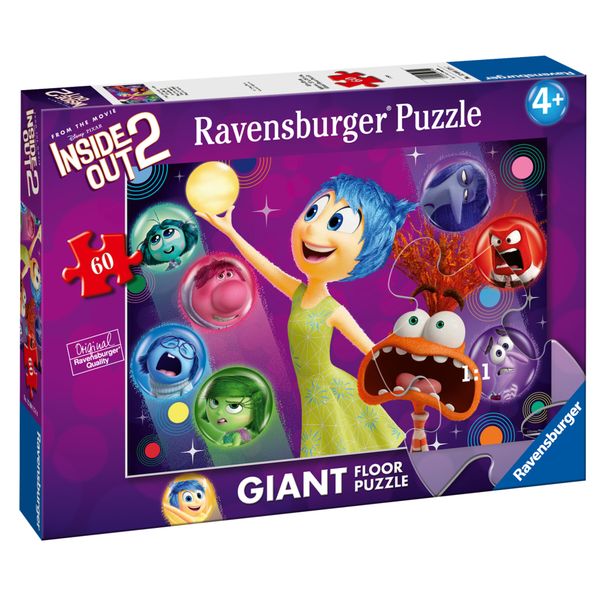 Puzzle inside out 2, una gran confusione, collezione 60 giant pavimento, 60 pezzi, età raccomandata  - ravensburger - INSIDE OUT
