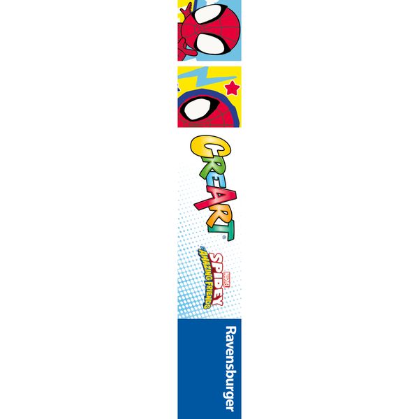Creart serie junior, spidey, kit dipingere con i numeri, contiene 2 tavole prestampate, pennello, co - ravensburger - CREART