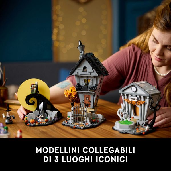 Lego ideas 21351 nightmare before christmas disney di tim burton, diorama per adulti, idea regalo uomo e donna da collezione - Disney, LEGO