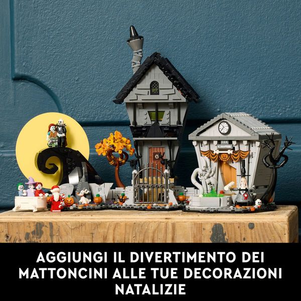 Lego ideas 21351 nightmare before christmas disney di tim burton, diorama per adulti, idea regalo uomo e donna da collezione - Disney, LEGO