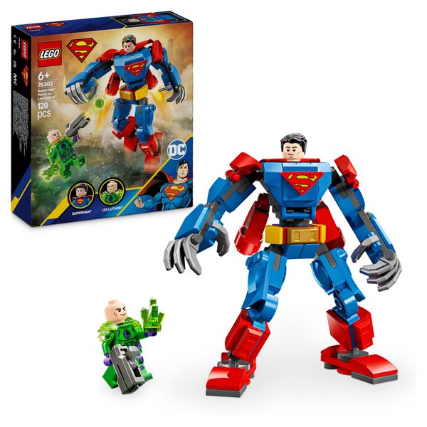 Lego dc 76302 mech di superman contro lex luthor - action figure giocattolo del supereroe con 2 minifigure, giochi bambini 6+ - LEGO SUPER HEROES, Lego