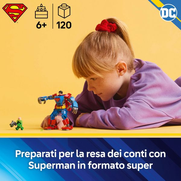 Lego dc 76302 mech di superman contro lex luthor - action figure giocattolo del supereroe con 2 minifigure, giochi bambini 6+ - LEGO SUPER HEROES, LEGO