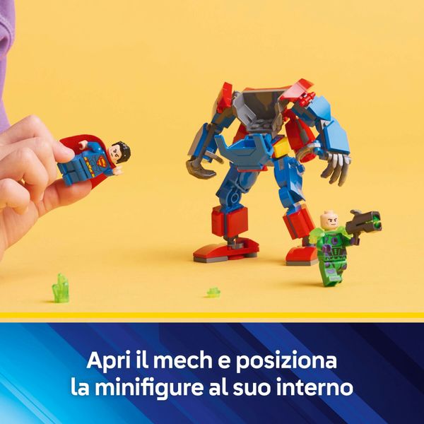 Lego dc 76302 mech di superman contro lex luthor - action figure giocattolo del supereroe con 2 minifigure, giochi bambini 6+ - LEGO SUPER HEROES, LEGO