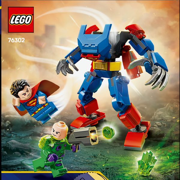 Lego dc 76302 mech di superman contro lex luthor - action figure giocattolo del supereroe con 2 minifigure, giochi bambini 6+ - LEGO SUPER HEROES, LEGO