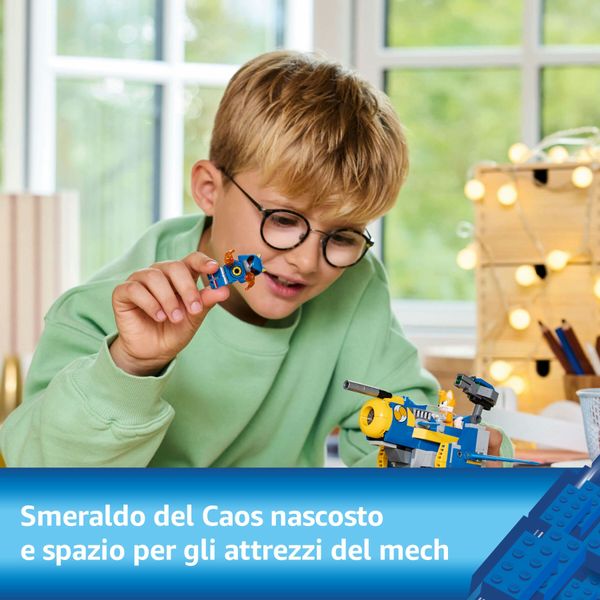 Lego sonic 77002 cyclone vs. metal sonic, giochi d'azione per bambini 8+ con mech robot giocattolo trasformabile e personaggio - Sonic, LEGO