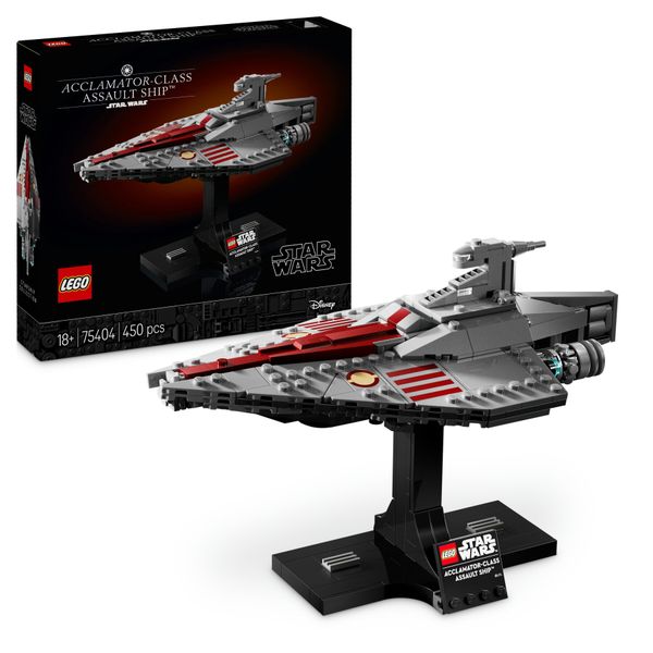 Lego star wars 75404 nave d'assalto classe acclamator, astronave da collezione con supporto, regalo per adulti, uomo e donna - LEGO® Star Wars™, Lego, Star Wars