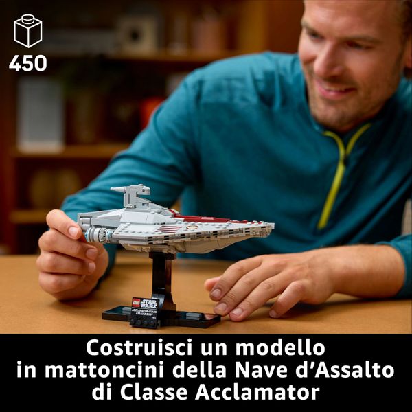 Lego star wars 75404 nave d'assalto classe acclamator, astronave da collezione con supporto, regalo per adulti, uomo e donna - LEGO® Star Wars™, LEGO, Star Wars