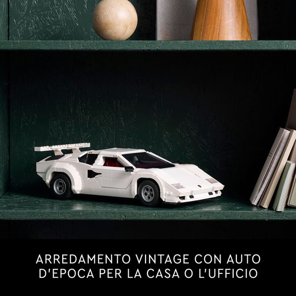 Lego  icons 10337 lamborghini countach 5000 quattrovalvole, modellino di auto per adulti, regalo uomo o donna da collezione - LEGO, LEGO ICONS