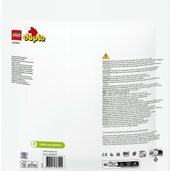 Lego duplo classic 10460 base verde, piastra giocattolo per mattoncini da 24x24 bottoncini, costruzioni creative per bambini - LEGO DUPLO, LEGO