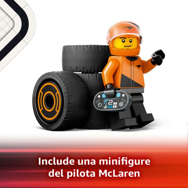 Lego city 60442 pilota e monoposto mclaren f1, modello di macchina giocattolo da formula 1, regalo bambini 6+ fan delle auto - LEGO CITY, LEGO