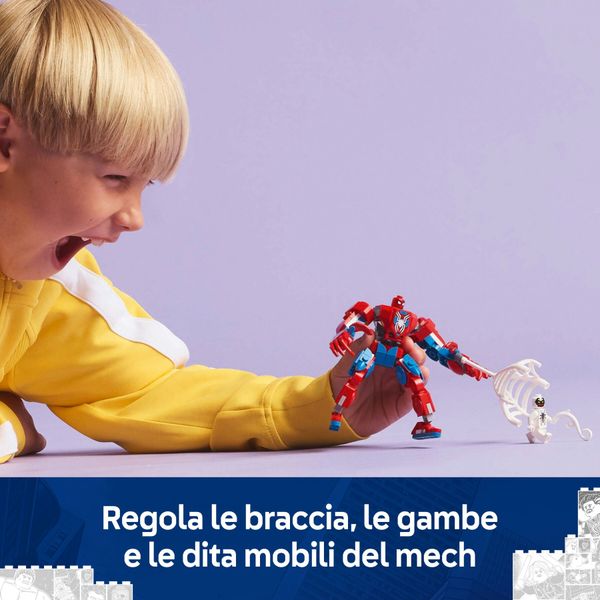 Lego marvel 76308 mech di spider-man contro anti-venom, action figure giocattolo snodabile con 2 minifigure, giochi bambini 6+ - LEGO SUPER HEROES, LEGO