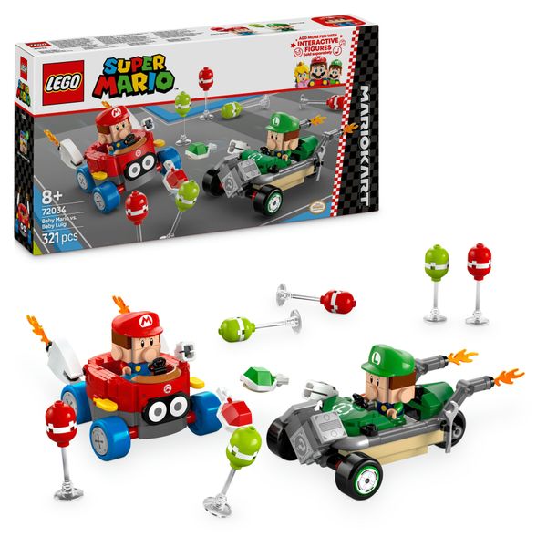 Lego super mario 72034 mario kart : baby mario vs baby luigi, 2 auto da corsa da costruire con personaggi, giochi bambini 8+ - LEGO® Super Mario™, Super Mario, Lego