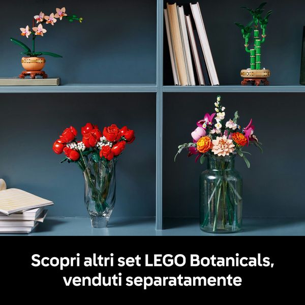 Lego botanicals 10342 bouquet di fiori rosa, kit modellismo adulti, decorazioni casa con piante finte, idea regalo donna o uomo - LEGO ICONS BOTANICAL, LEGO, LEGO ICONS