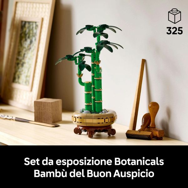 Lego botanicals 10344 bambù del buon auspicio, pianta artificiale da arredamento con vaso finto, regalo donna, uomo e adulti - LEGO ICONS BOTANICAL, LEGO, LEGO ICONS