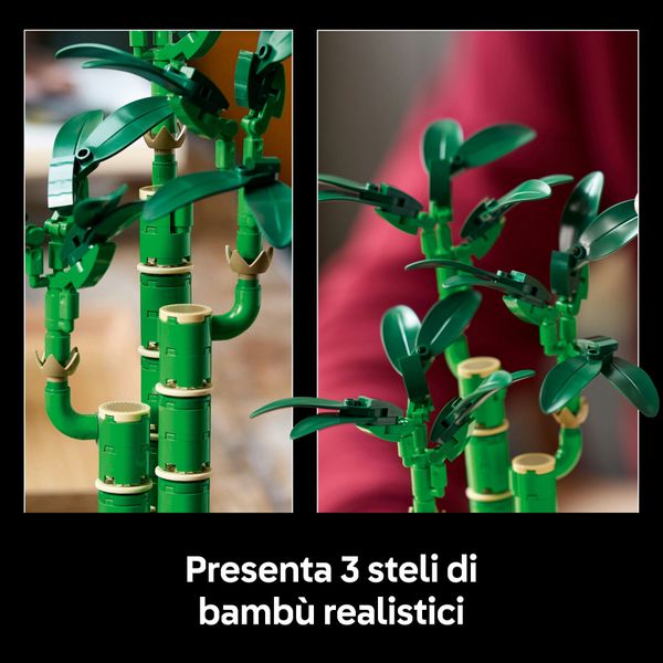 Lego botanicals 10344 bambù del buon auspicio, pianta artificiale da arredamento con vaso finto, regalo donna, uomo e adulti - LEGO ICONS BOTANICAL, LEGO, LEGO ICONS