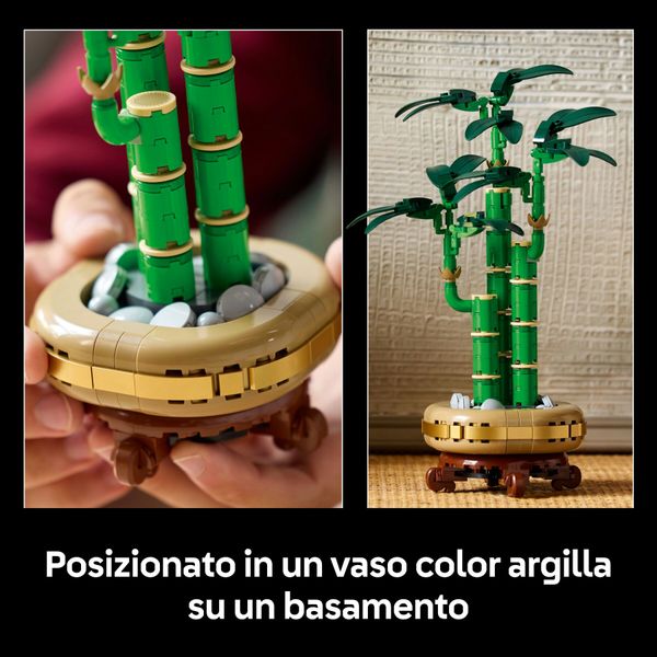 Lego botanicals 10344 bambù del buon auspicio, pianta artificiale da arredamento con vaso finto, regalo donna, uomo e adulti - LEGO ICONS BOTANICAL, LEGO, LEGO ICONS