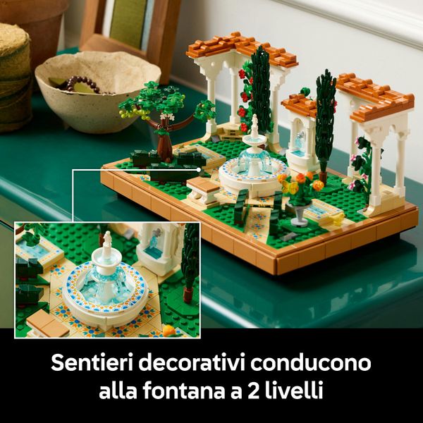 Lego icons 10359 il giardino della fontana, modellino da costruire per adulti da collezione, idea regalo per donna o uomo - LEGO, LEGO ICONS