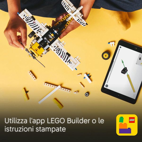 Lego technic 42198 aereo bush, aeroplano giocattolo da costruire, giochi per bambini 8+, modellino di veicolo con funzioni - LEGO TECHNIC, LEGO