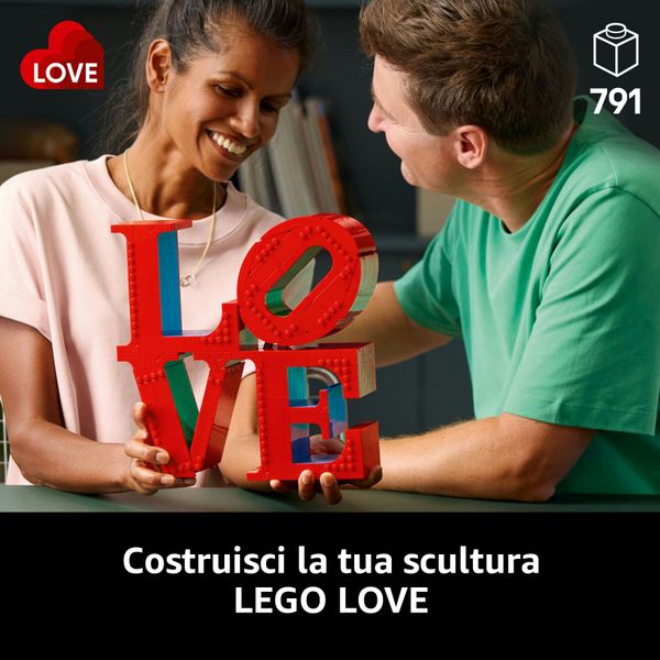 Lego art 31214 love, modellino da costruire scultura pop di robert indiana, hobby creativo per adulti, regalo donna o uomo - LEGO Art, LEGO