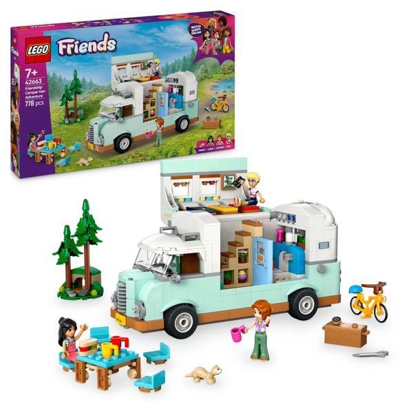 Lego friends 42663 avventura sul camper dell’amicizia, giochi di ruolo bambine 7+, personaggi, veicolo giocattolo e accessori - LEGO FRIENDS, Lego