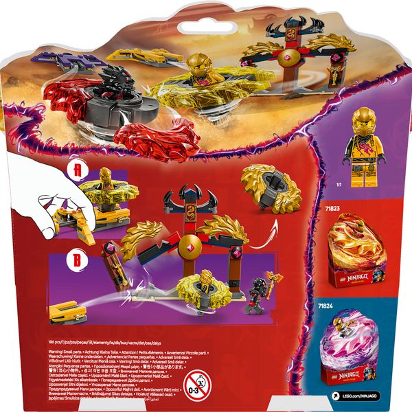 Lego ninjago 71826 battle pack draghi dello spinjitzu - 2 trottole giocattolo, tempio e 2 minifigure, giochi per bambini 6+ - LEGO NINJAGO, LEGO