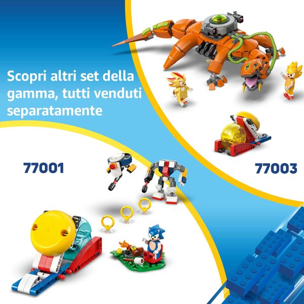 Lego sonic 77002 cyclone vs. metal sonic, giochi d'azione per bambini 8+ con mech robot giocattolo trasformabile e personaggio - Sonic, LEGO