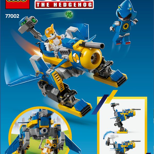 Lego sonic 77002 cyclone vs. metal sonic, giochi d'azione per bambini 8+ con mech robot giocattolo trasformabile e personaggio - Sonic, LEGO
