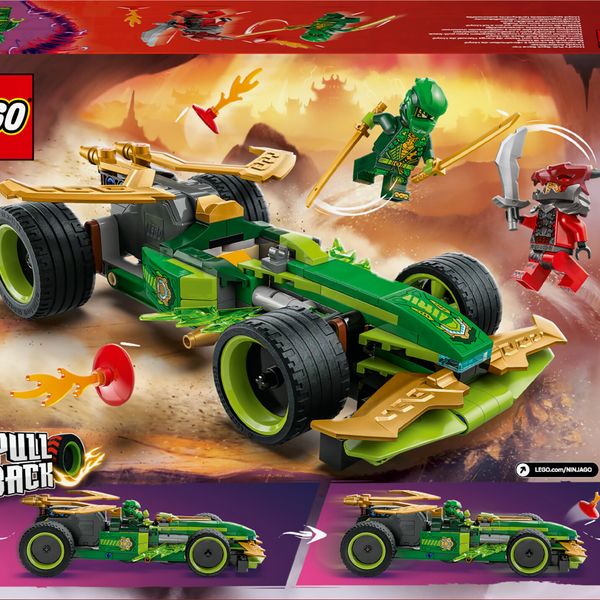 Lego ninjago 71828 racer pull-back di lloyd - modello di auto da corsa giocattolo con 2 minifigure e armi, giochi bambini 7+ - LEGO NINJAGO, LEGO