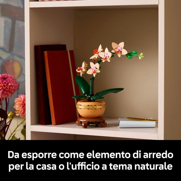 Lego botanicals 10343 mini-orchidea, fiori finti da costruire, botanical collection per adulti, idea regalo per donna o uomo - LEGO ICONS BOTANICAL, LEGO, LEGO ICONS