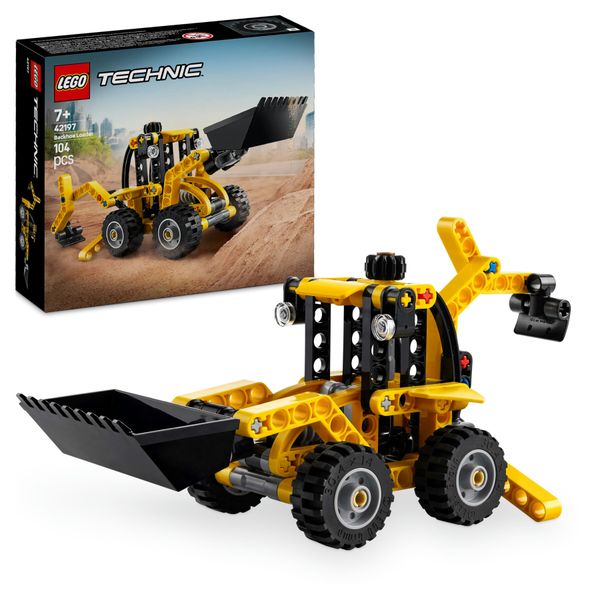 Lego technic scavatrice a cucchiaia rovescia, giochi per bambini 7+, veicolo con escavatore posteriore, pala e stabilizzatori - LEGO TECHNIC, Lego