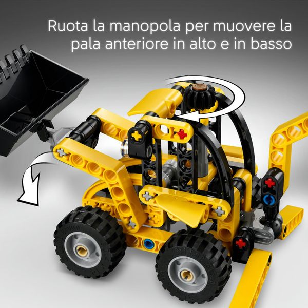 Lego technic scavatrice a cucchiaia rovescia, giochi per bambini 7+, veicolo con escavatore posteriore, pala e stabilizzatori - LEGO TECHNIC, LEGO