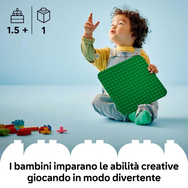 Lego duplo classic 10460 base verde, piastra giocattolo per mattoncini da 24x24 bottoncini, costruzioni creative per bambini - LEGO DUPLO, LEGO