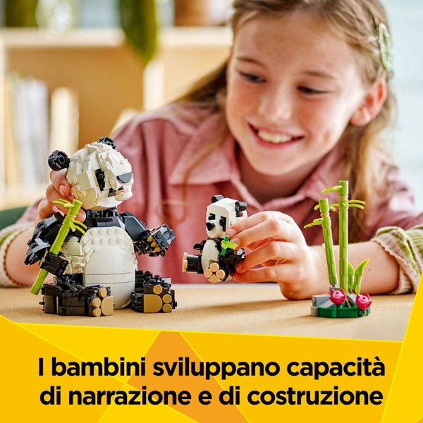 Lego creator 3 in 1 31165 animali selvatici: famiglia di panda giocattolo, si trasforma in pinguino e orca, giochi bambini 8+ - LEGO CREATOR, LEGO