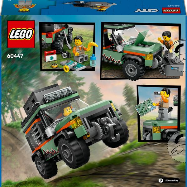 Lego city 60447 fuoristrada di montagna 4x4 - jeep giocattolo da costruire, giochi per bambini 6+ con 1 minifigure e accessori - LEGO CITY, LEGO
