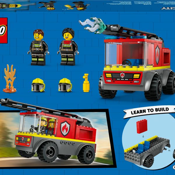 Lego city 60463 autopompa con scala, camion giocattolo dei pompieri con 2 minifigure, giochi educativi per bambini da 4 anni - LEGO CITY, LEGO