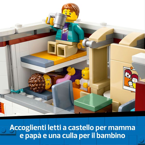 Lego city 60454 camper van delle vacanze d’avventura, veicolo giocattolo con 3 minifigure e accessori, giochi per bambini 6+ - LEGO CITY, LEGO